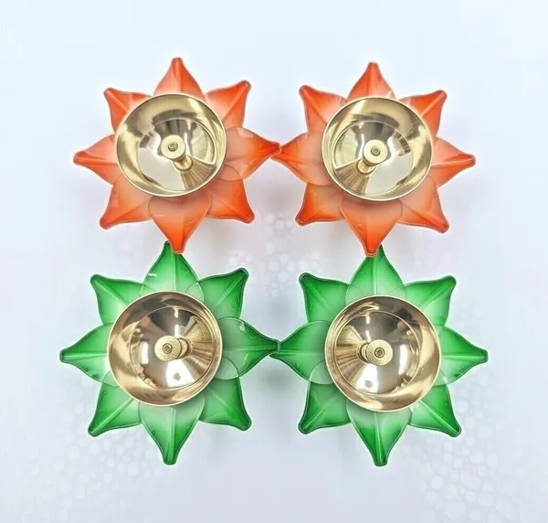 THE_HOMEROOTS_Pack_Of_4_Pc_Lotus_Shaped_Brass_Diya_3_Inch_Multicolor_Center_Wick_Holder_Pital_Akhand_Kamal_Deep_Vilakku_For_Puja_Home_Decor_Diwali_Gifting