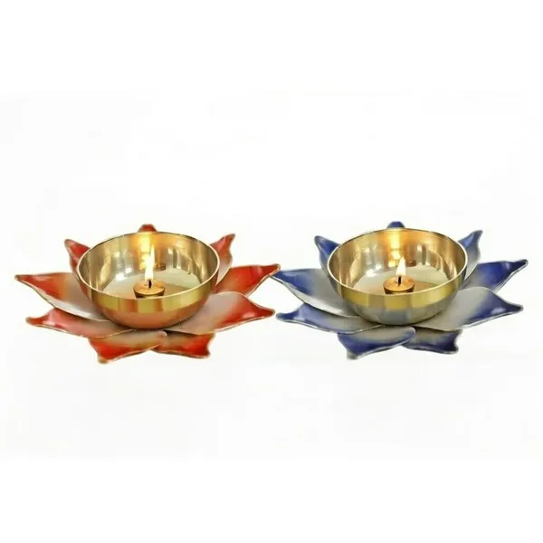 THE_HOMEROOTS_Lotus_Shaped_Brass_Diya_3_Inch_Multicolor_Center_Wick_Holder_Pital_Akhand_Kamal_Deep_Vilakku_For_Puja_Home_Decor_Diwali_Gifting_-_Pack_Of_2