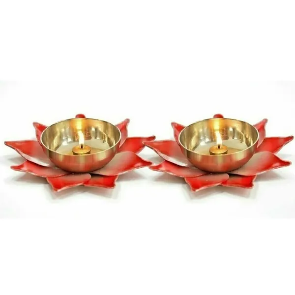 THE_HOMEROOTS_Lotus_Shaped_Brass_Diya_3_Inch_Multicolor_Center_Wick_Holder_Pital_Akhand_Kamal_Deep_Vilakku_For_Puja_Home_Decor_Diwali_Gifting_-_Pack_Of_2