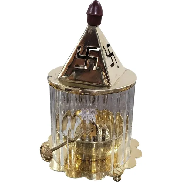 THE_HOMEROOTS_Brass_Akhand_Diya_with_Temple_Top_Shape_&_Glass_Cover_|_Brass_Oil_Lamp_with_Swastik_Design_&_Brass_Base_for_Home_Temple,_Mandir,_Pooja_Room_|_Traditional_Deepam_for_Diwali,_Lakshmi_Puja,_Navratri_&_Daily_Worship