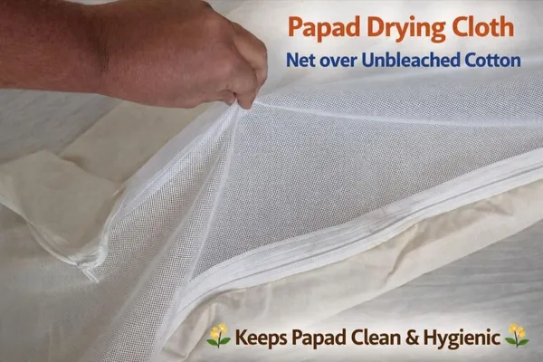 The_Home_Roots_Papad_Drying_Cloth_With_Protective_Net_Zipper_Unbleached_Thin_Cotton_Drying_Sheet_For_Papad_Vadiyalu_Sabudana_Spices_Grains_Millets_29_X_36_Inches