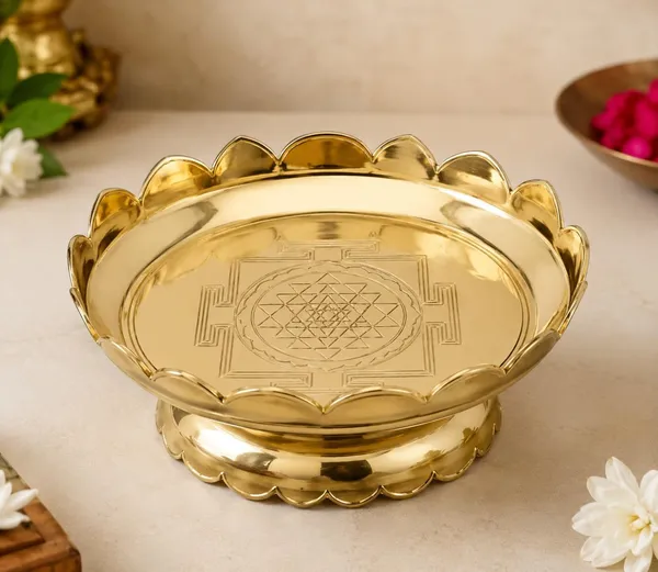 The_Home_Roots_Brass_Lotus_Pooja_Thali_4_Inch_100_Pure_Brass_Lotus_Petal_Border_With_Pedestal_Base_Decorative_Pooja_Plate_For_Mandir_Festival_Home_Decor