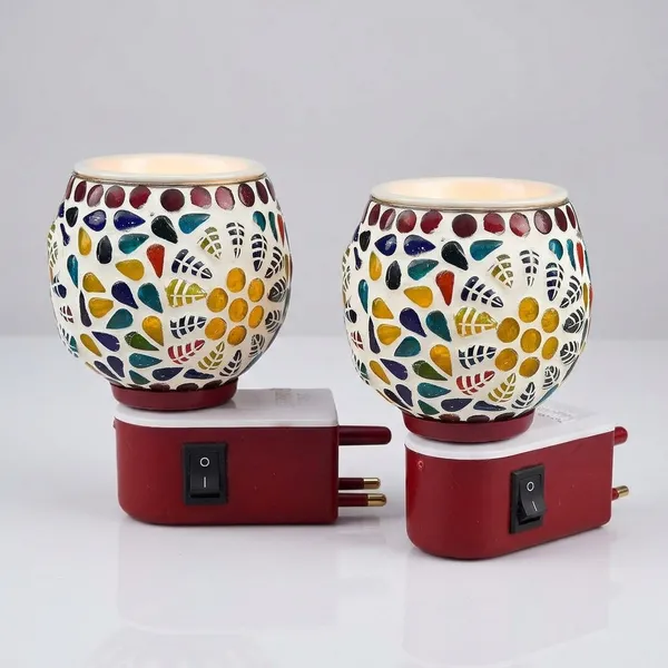 THE_HOMEROOTS_Ceramic_Kapoor_Dani_Stand_Kapur_Incense_Burner_Aroma_Oil_Diffuser_Plastic_Incense_Holder_(Multicolor)_-_Pack_Of_2