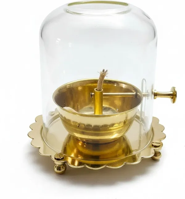 THE_HOMEROOTS_Brass_Akhand_Jyot_Diya_with_Glass_Cover_|_Adjustable_Wick_Control_System_|_Long_Burning_Akhand_Deepak_for_Mandir,_Pooja,_Aarti,_Diwali_&_Religious_Ceremonies_|_Traditional_Brass_Oil_Lamp_|__5.5"_Height_(_Size_No._3_)
