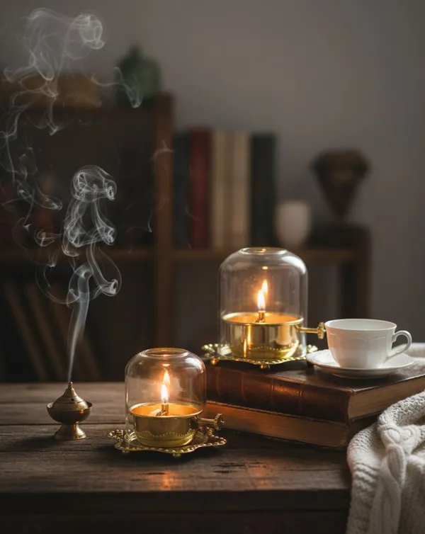 THE_HOMEROOTS_Traditional_Brass_Akhand_Diya_With_Glass_Cover_|_Mandir,_Diwali_&_Home_Décor_Brass_(Pack_Of_2)_Table_Diya_(Height:_5_Inch)