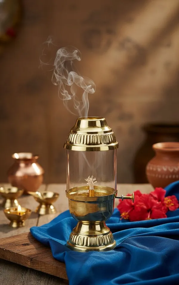 THE_HOMEROOTS_The_Homeroots_Brass_Oil_Lamp_|_Home_Décor_Puja_Room_|_Golden_Candle_Holder_-02_Brass_Table_Diya_(Height:_11_Inch)