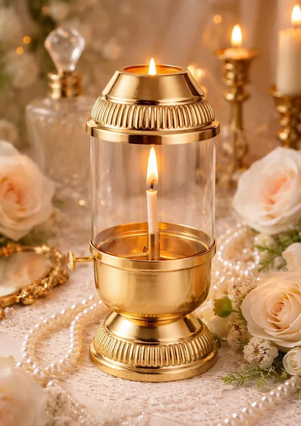 THE_HOMEROOTS_The_Homeroots_Brass_Oil_Lamp_|_Home_Décor_Puja_Room_|_Golden_Candle_Holder_-02_Brass_Table_Diya_(Height:_11_Inch)
