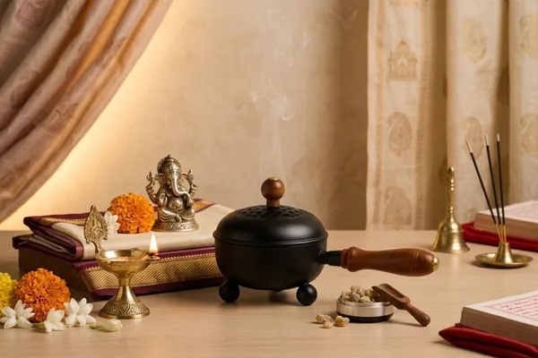 THE_HOMEROOTS_Loban_Dani_Dhoop_Dani_For_Puja_|_Metal_Loban_Burner_With_Handle_Cast_Iron_Incense_Holder_(Black)_-_Pack_Of_2