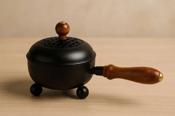 THE_HOMEROOTS_Loban_Dani_Dhoop_Dani_For_Puja_|_Metal_Loban_Burner_With_Handle_Cast_Iron_Incense_Holder_(Black)_-_Pack_Of_2