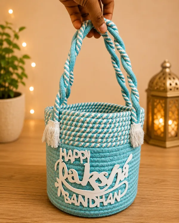 THE_HOMEROOTS_Handmade_Jute_Cotton_Rope_Raksha_Bandhan_Gift_Basket_with_Handle_|_Decorative_Gift_Hamper_Basket_for_Rakhi_Gifts,_Chocolates,_Dry_Fruits_&_Return_Gifts_|_Reusable_Storage_Organizer_|_Red_&_White_|_Pack_of_1