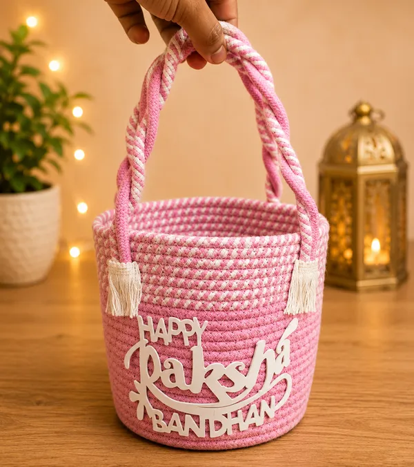 THE_HOMEROOTS_Handmade_Jute_Cotton_Rope_Raksha_Bandhan_Gift_Basket_with_Handle_|_Decorative_Gift_Hamper_Basket_for_Rakhi_Gifts,_Chocolates,_Dry_Fruits_&_Return_Gifts_|_Reusable_Storage_Organizer_|_Red_&_White_|_Pack_of_1