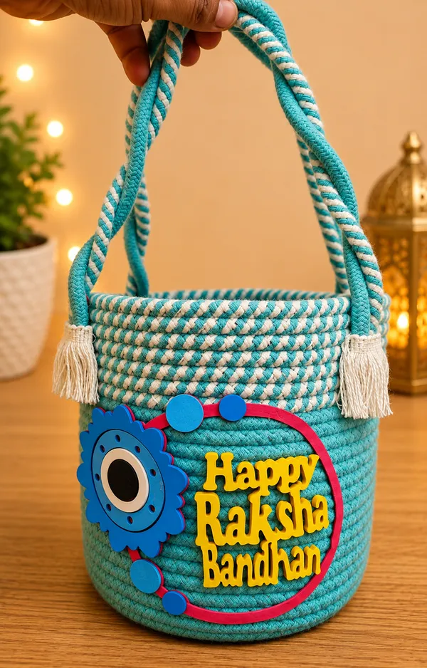 THE_HOMEROOTS_Handmade_Jute_Cotton_Rope_Raksha_Bandhan_Gift_Basket_with_Handle_|_Decorative_Gift_Hamper_Basket_for_Rakhi_Gifts,_Chocolates,_Dry_Fruits_&_Return_Gifts_|_Reusable_Storage_Organizer_|_Red_&_White_|_Pack_of_1