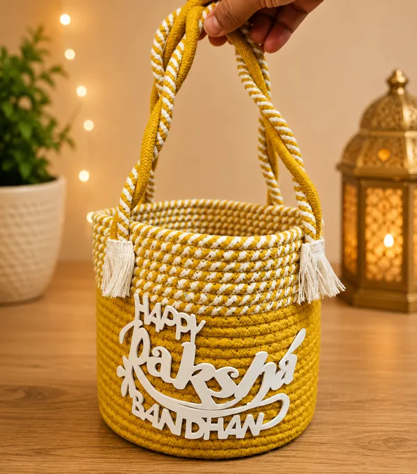 THE_HOMEROOTS_Handmade_Jute_Cotton_Rope_Raksha_Bandhan_Gift_Basket_with_Handle_|_Decorative_Gift_Hamper_Basket_for_Rakhi_Gifts,_Chocolates,_Dry_Fruits_&_Return_Gifts_|_Reusable_Storage_Organizer_|_Red_&_White_|_Pack_of_1