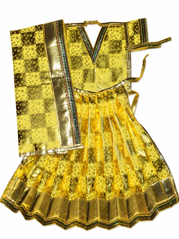 THE_HOMEROOTS_Tulsi_&_Parvati_Mata_Dress_Set_|_Traditional_Golden_Printed_Poshak_with_Dupatta_|_Decorative_Vastra_for_Tulsi_Vivah,_Parvati_Mata_Puja,_Home_Mandir_&_Festival_Decoration