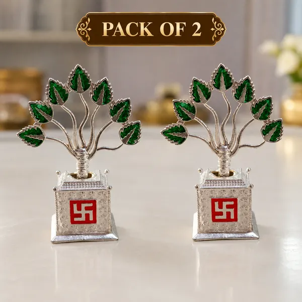THE_HOMEROOTS_German_Silver_Tulsi_Ji_Plant_for_Home_Temple_&_Pooja_Room_|_Decorative_Tulsi_Plant_Murti_with_Auspicious_Swastik_Base_|_Religious_Vastu_Decor_for_Mandir,_Office,_Home_&_Gifting_(_Pack_of_2_)