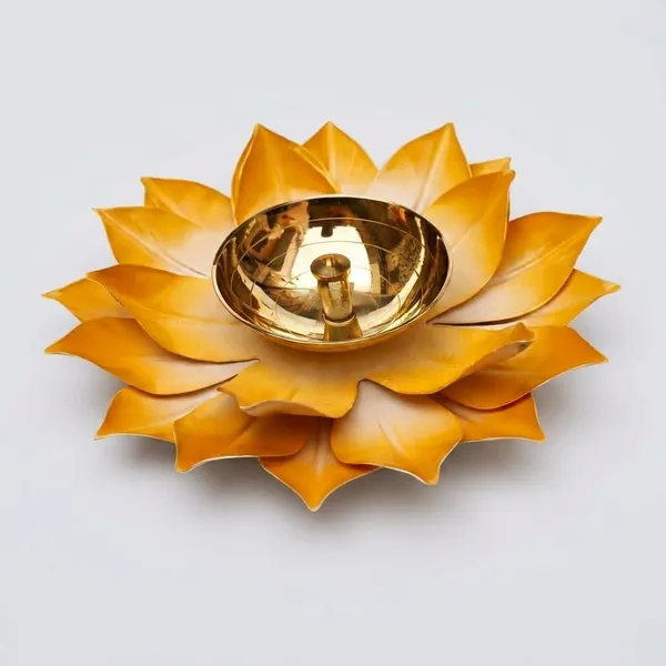 THE_HOMEROOTS_Brass_Lotus_Shape_Diya_6_Inch_|_Large_Pital_Kamal_Deep_with_Multicolor_Center_Wick_Holder_|_Traditional_Akhand_Vilakku_Oil_Lamp_for_Pooja_Room,_Mandir,_Diwali_Decoration_&_Gifting_|_Pack_of_2