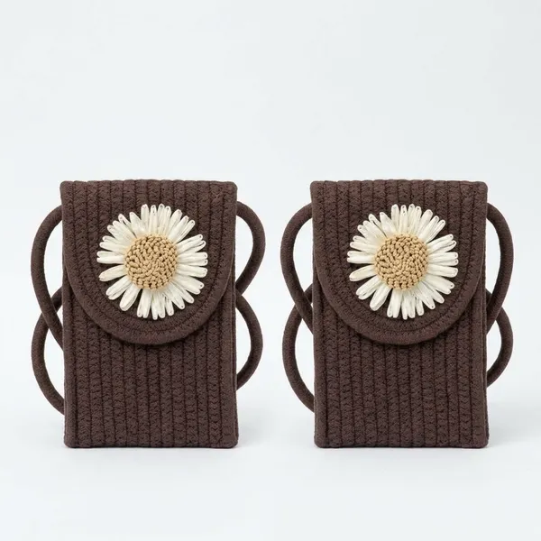 THE_HOMEROOTS_Woven_Mobile_Pouch_Sling_Bag_For_Women_Floral_Design_Crossbody_Phone_Bag_With_Strap_Secure_Flap_Closure_Lightweight_Mini_Purse_For_Travel_Shopping_Daily_Use_-_Pack_Of_1