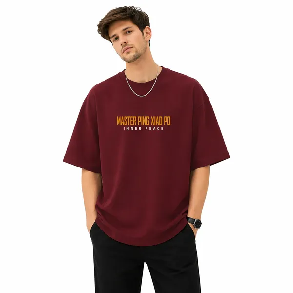 Maroon_Cotton_Oversized_T_Shirt_For_Unisex