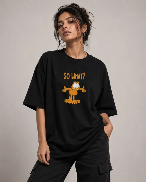 Garfield_So_What?__Oversized_Unisex_T-Shirt_100%_Premium_Cotton_Bio-wash