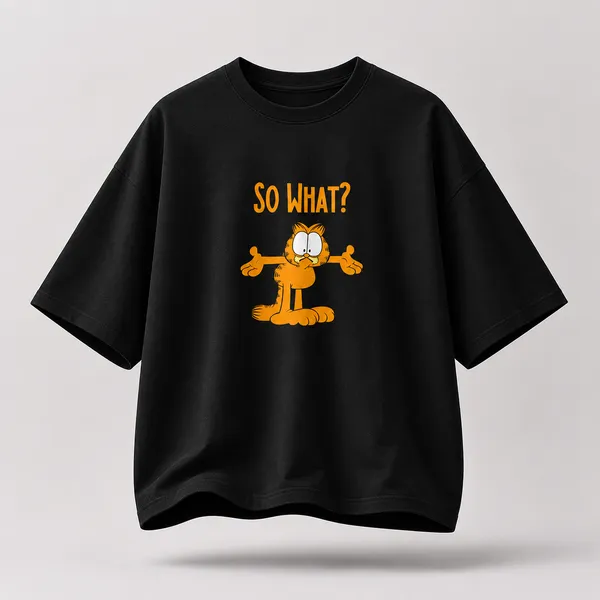 Garfield_So_What?__Oversized_Unisex_T-Shirt_100%_Premium_Cotton_Bio-wash