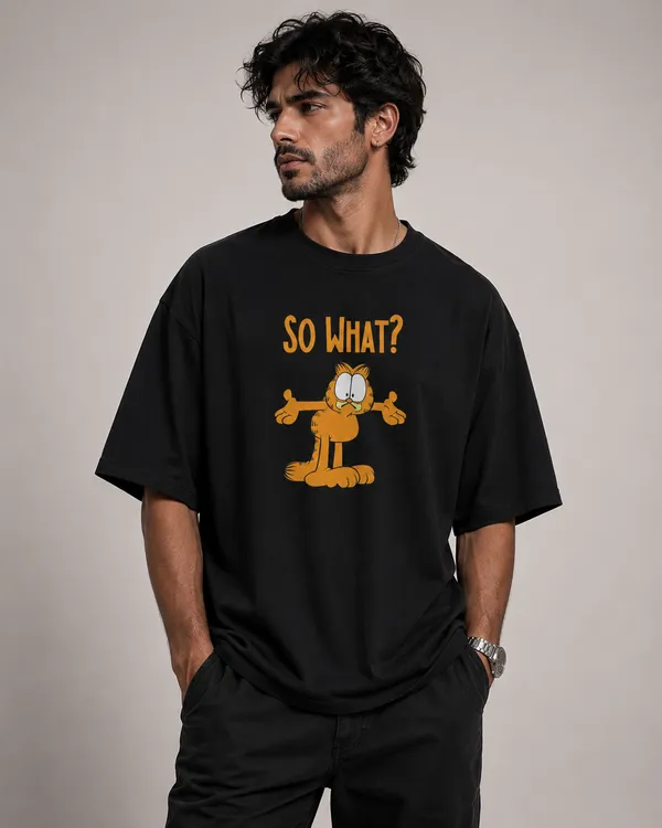 Garfield_So_What?__Oversized_Unisex_T-Shirt_100%_Premium_Cotton_Bio-wash