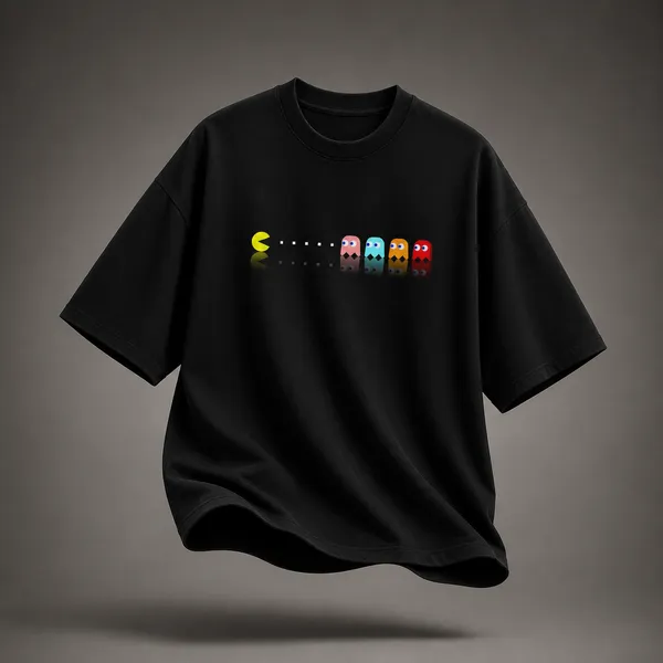 Pacman_Oversized_100%_Premium_Cotton_Bio-Wash_Unisex_T-Shirt