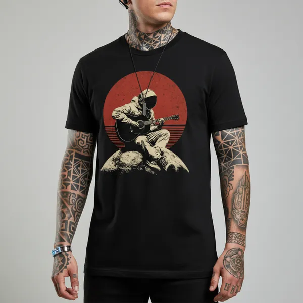 Cosmic_Strings_Astronaut_Guitar_100%_Premium_Cotton_Bio-Wash_T-Shirt