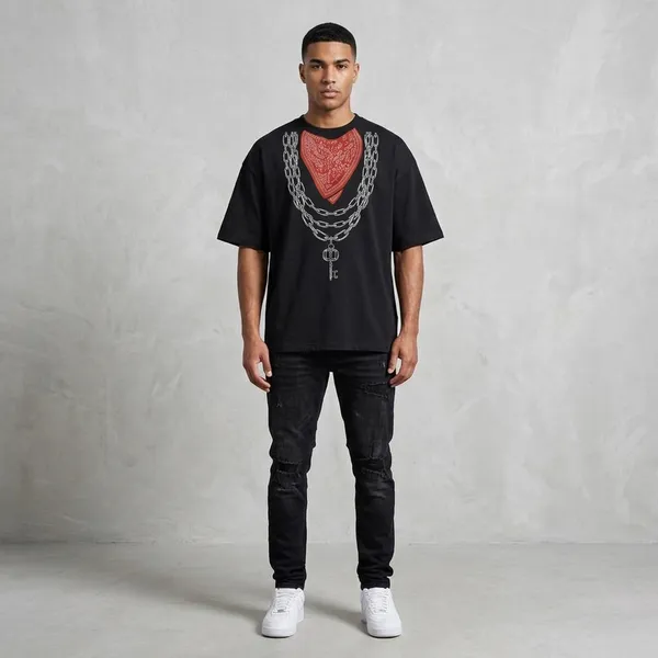 Chain_Syndicate_Bandana_Streetwear_100%_Premium_Cotton_Bio-Wash_Oversized_T-Shirt