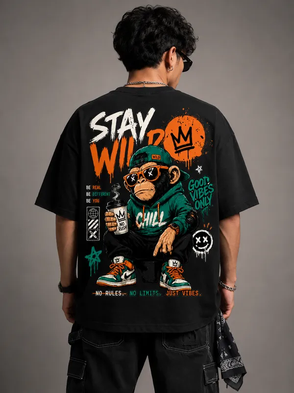 Stay_Wild_Ape_Street_Culture_Oversized_100%_Premium_Cotton_Bio-Wash_Unisex_T-Shirt