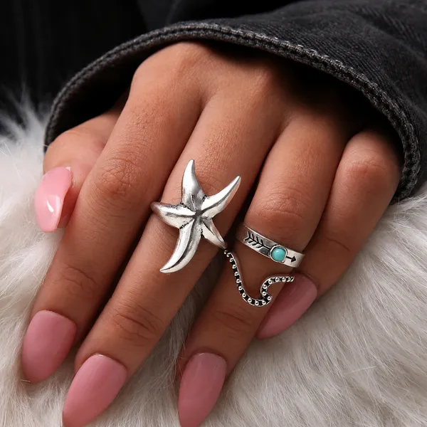 Silver_Stainless_Steel_Alloy_Ring_For_Women_Set_Of_3