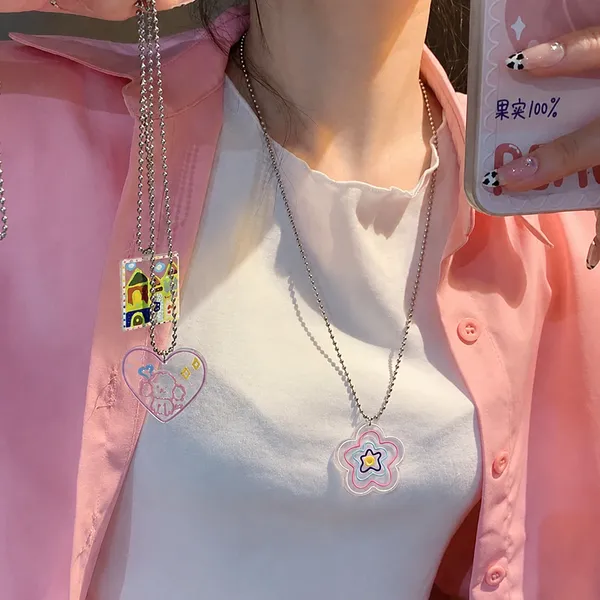 Pink_Stainless_Steel_Alloy_Necklace_For_Women