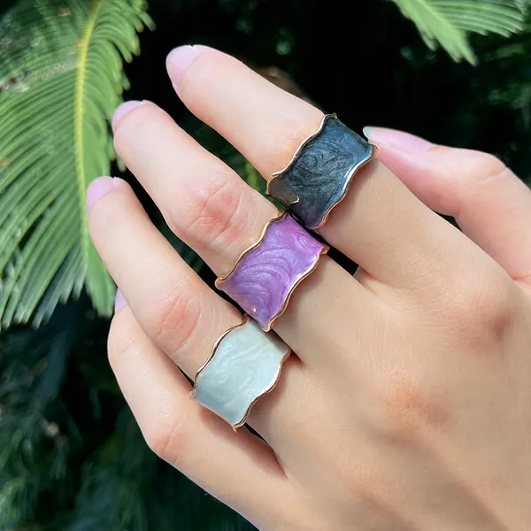 Multicolor_Stainless_Steel_Alloy_Ring_For_Women_Set_Of_3