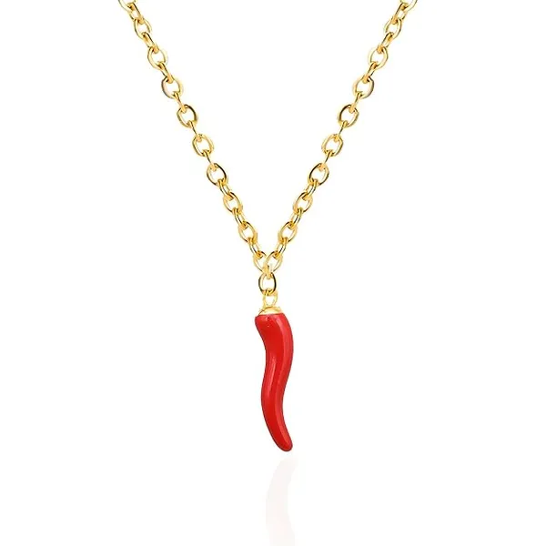 Gold_And_Red_Stainless_Steel_Alloy_Necklace_For_Women