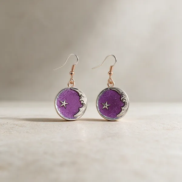 Purple_Stainless_Steel_Alloy_Earrings_For_Women