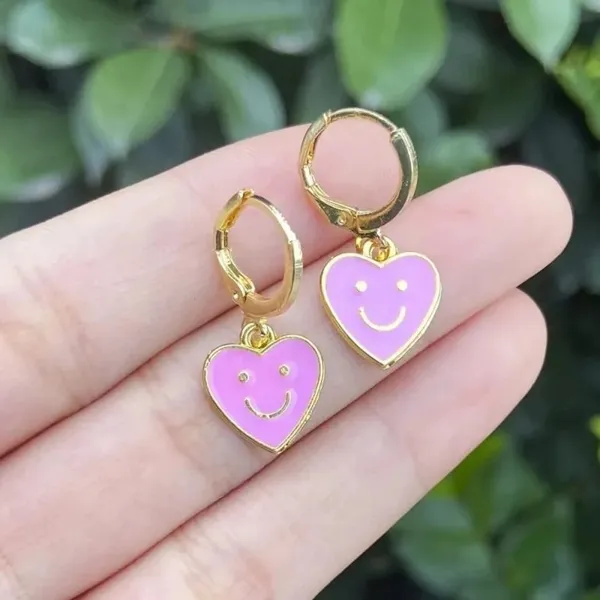 Pink_Stainless_Steel_Alloy_Earrings_For_Women