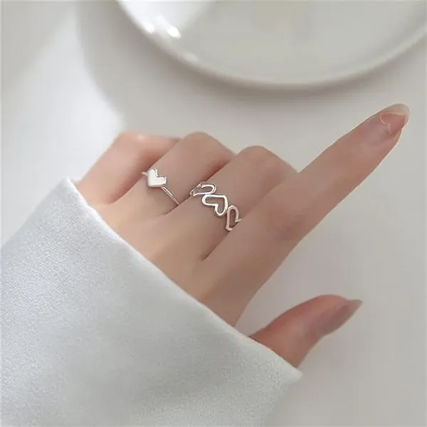 Silver_Stainless_Steel_Alloy_Ring_For_Women_Set_Of_2