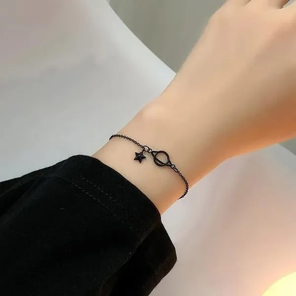 Black_Stainless_Steel_Alloy_Bracelet_For_Women