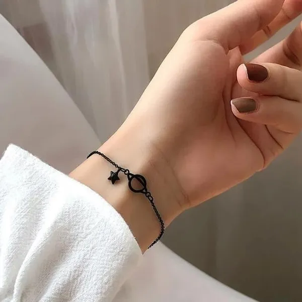 Black_Stainless_Steel_Alloy_Bracelet_For_Women