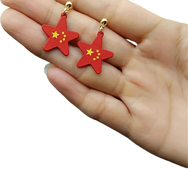 Red_Stainless_Steel_Alloy_Earrings_For_Women