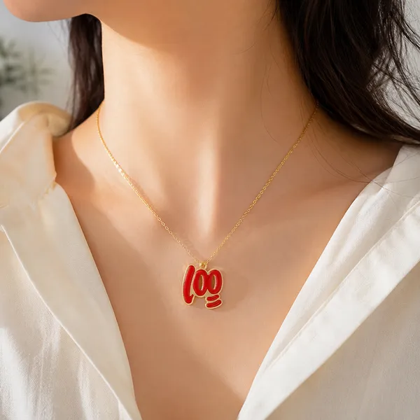 Gold_And_Red_Stainless_Steel_Alloy_Necklace_For_Women