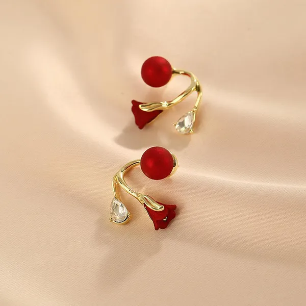 Red_Stainless_Steel_Alloy_Earrings_For_Women