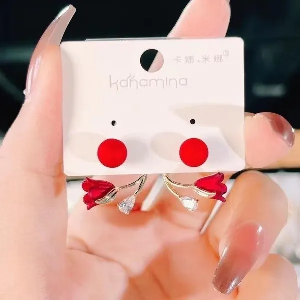Red_Stainless_Steel_Alloy_Earrings_For_Women
