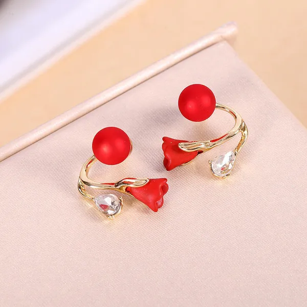 Red_Stainless_Steel_Alloy_Earrings_For_Women