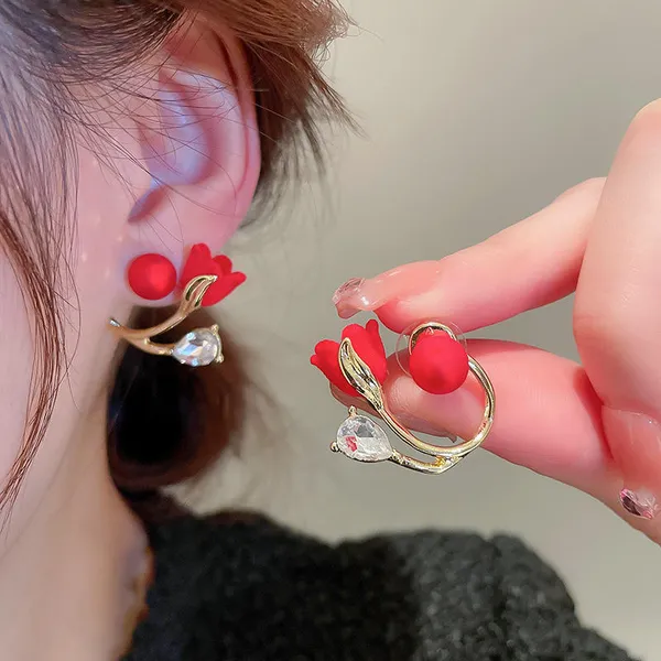 Red_Stainless_Steel_Alloy_Earrings_For_Women