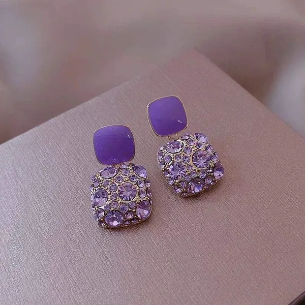 Purple_Stainless_Steel_Alloy_Earrings_For_Women