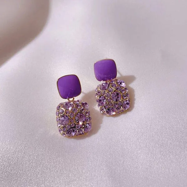 Purple_Stainless_Steel_Alloy_Earrings_For_Women