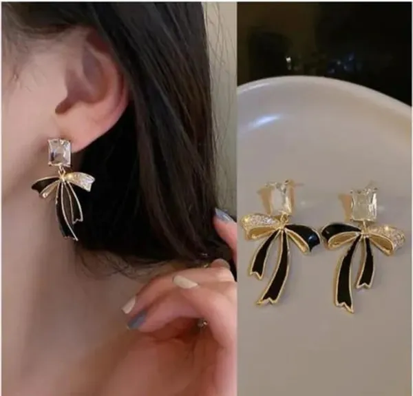 Black_Stainless_Steel_Alloy_Earrings_For_Women