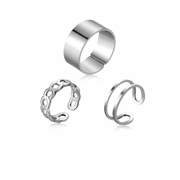 Silver_Stainless_Steel_Alloy_Ring_For_Women_Set_Of_3