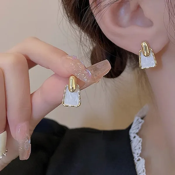 White_Stainless_Steel_Alloy_Earrings_For_Women