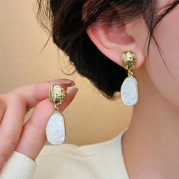 White_Stainless_Steel_Alloy_Earrings_For_Women